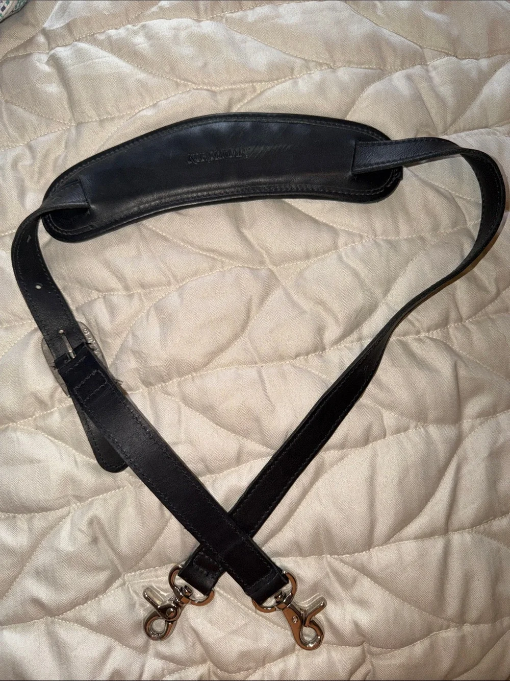 Korchmar Replacement black leather strap harness for briefcase